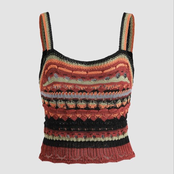 Retro Striped Knitted Vest - Picture 1 of 7